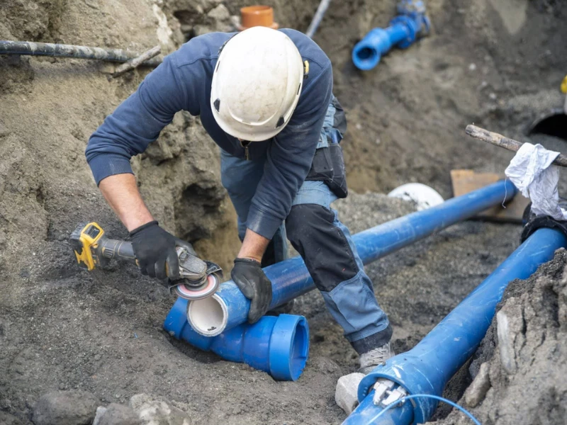 Sewer line service during heavy rain