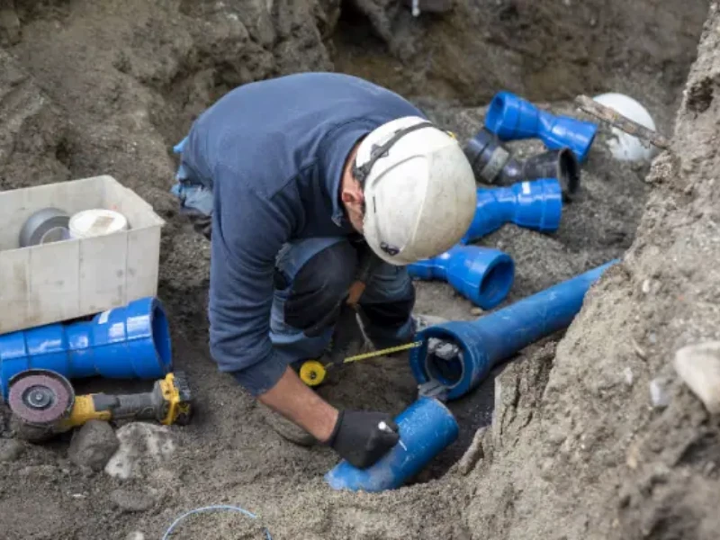 Main water line and shut-off valve